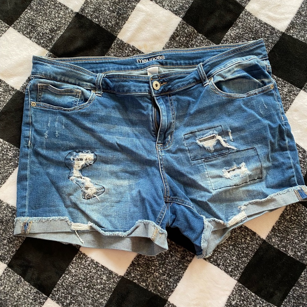 MAURICES Destroyed Slouchy Jean Shorts